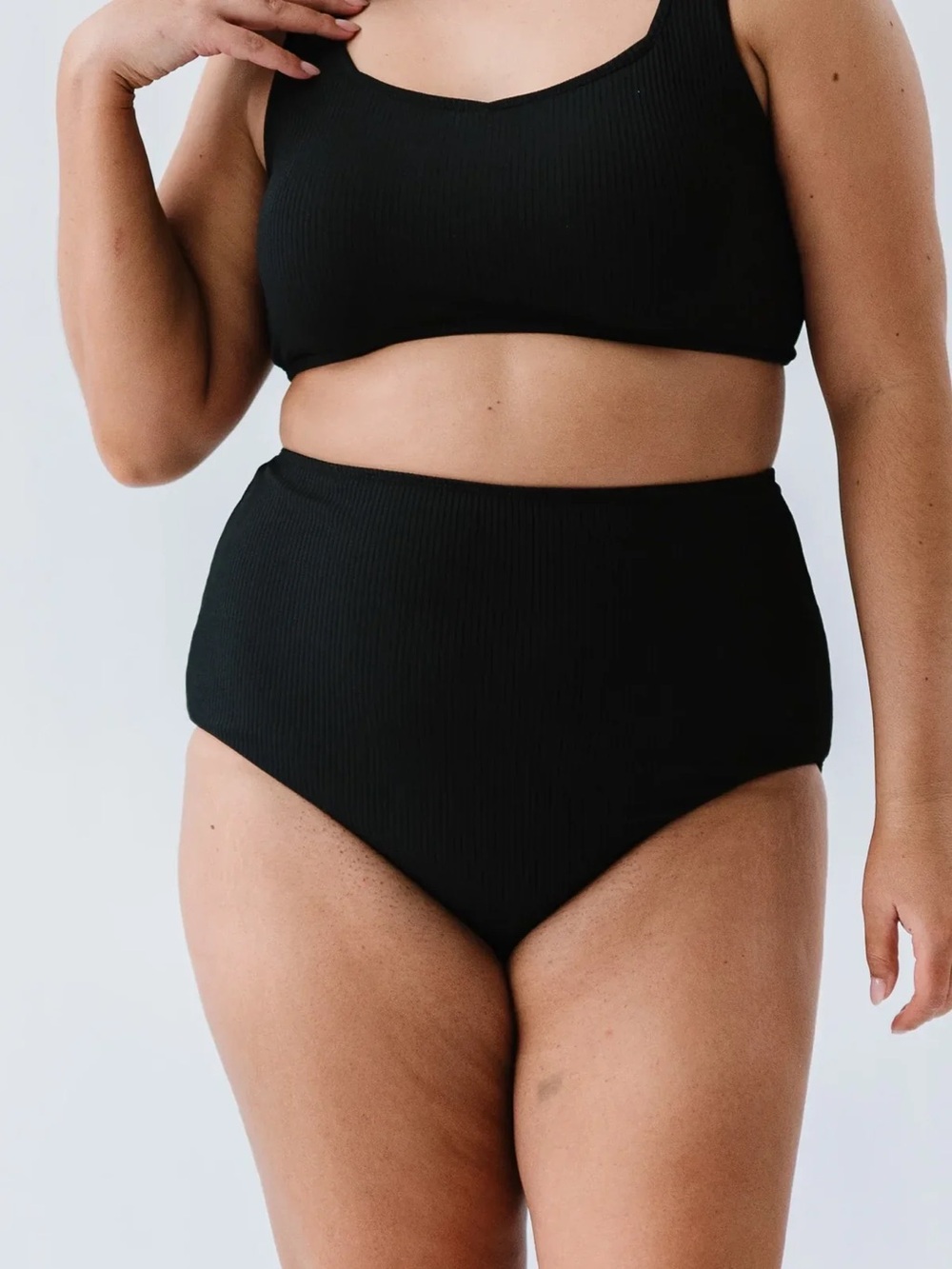 Coral Reef Black Ribbed Swimsuit - Picture 3 of 10